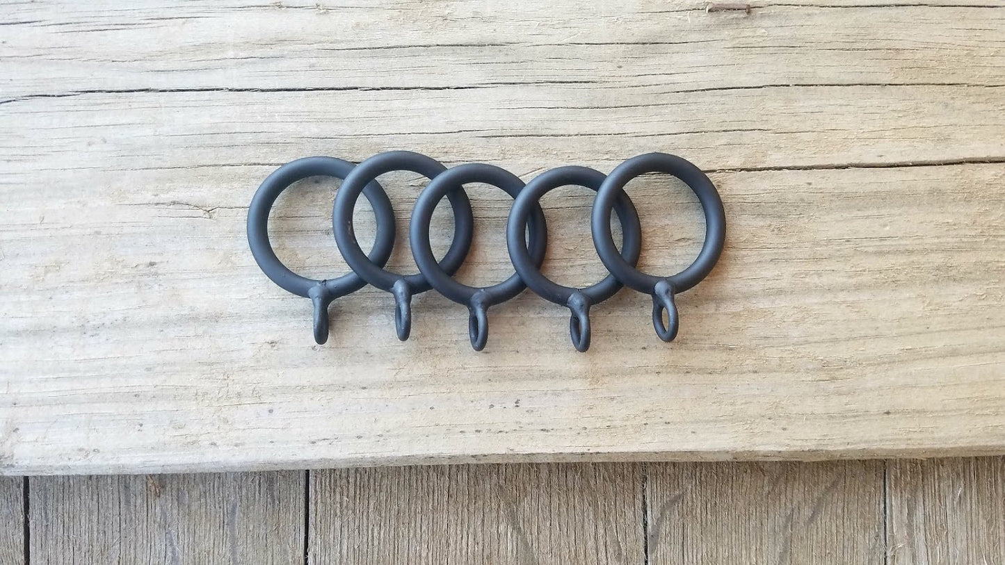 Drapery rings 1'' Inside diameter Handmade rings with eyelets for 1/2'' & 3/4'' Iron rods
