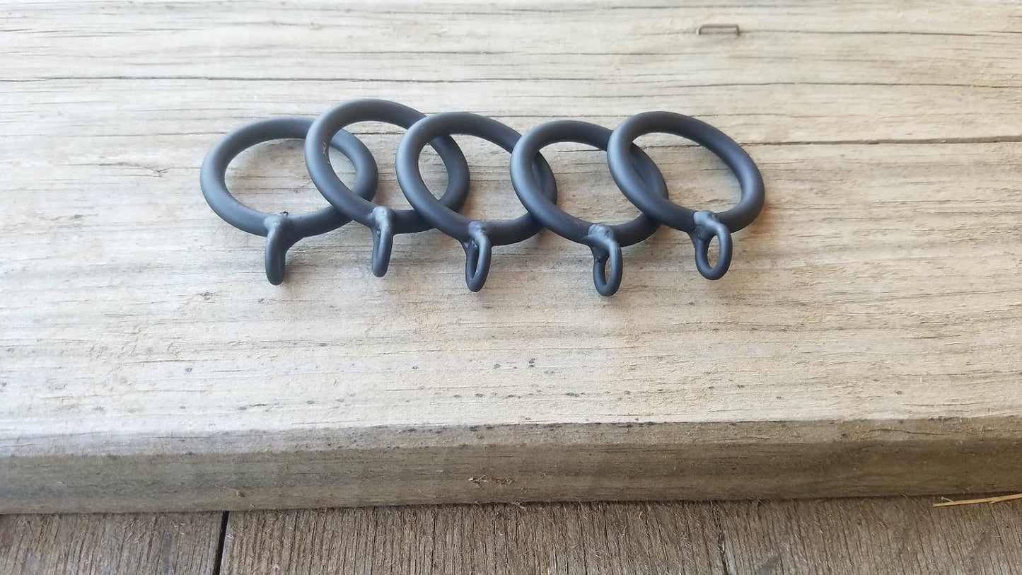 Drapery rings 1'' Inside diameter Handmade rings with eyelets for 1/2'' & 3/4'' Iron rods