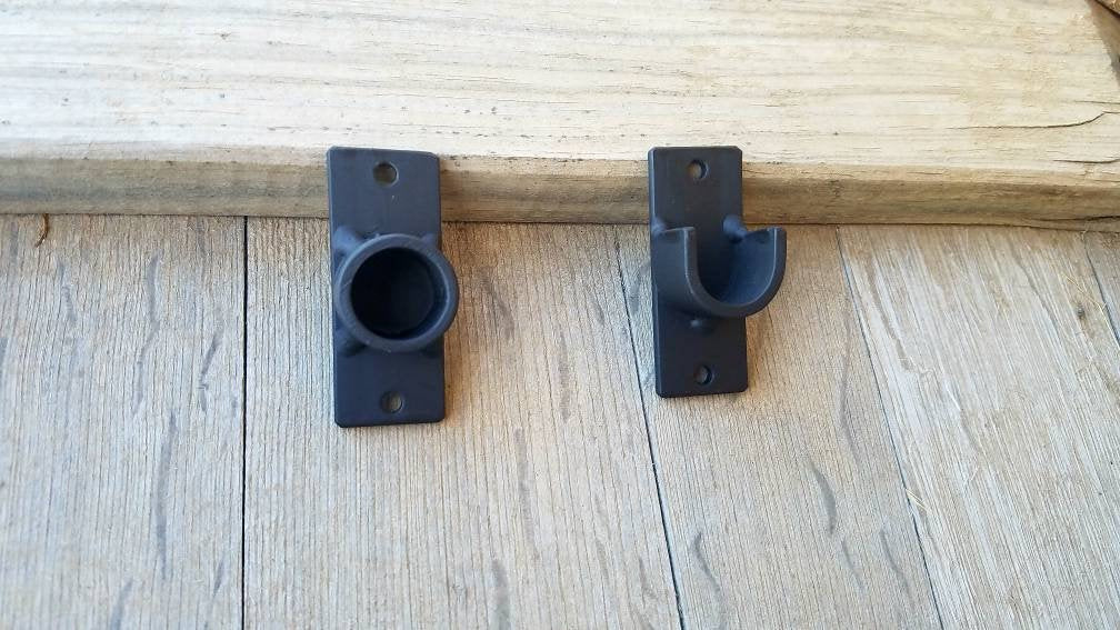 Café Iron Rod 3/4'' Rod Privacy iron rod with sockets Handmade drapery hardware